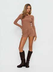 Ahani Off Shoulder Knit Top Mocha