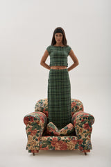 AFENDS Womens Lita - Seersucker Maxi Skirt - Lonnie Hunter Green