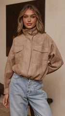 Josh Funnel Neck Jacket - Beige