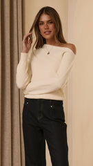 Briella Boat Neck Sweater - Butter