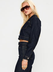 Stallion Cropped Jacket Indigo