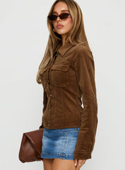 Jadeann Cord Fitted Jacket Brown