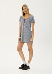 AFENDS Womens Lenni - Mini Dress - Indy Navy Check