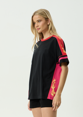 AFENDS Womens Dolphin Derby - Oversized Tee - Black