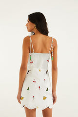 Off-White Cool Day Embroidered Beaded Mini Dress