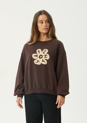 AFENDS Womens Raven - Crew Neck - Washed Coffee