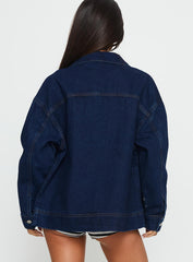 Goldsmith Denim Bomber Jacket Dark Wash