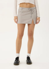 AFENDS Womens Luchi - Mini Skirt - Olive Stripe