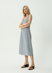 AFENDS Womens Maya - Midi Dress - Indy Navy Check