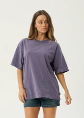 AFENDS Mens Genesis - Heavyweight Boxy Tee - Vintage Aubergine