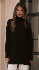 Ravio Oversized Rib Knit - Black