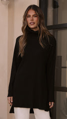 Ravio Oversized Rib Knit - Black
