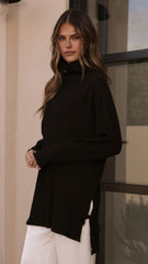 Ravio Oversized Rib Knit - Black