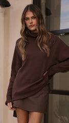Ravio Oversized Rib Knit - Chocolate
