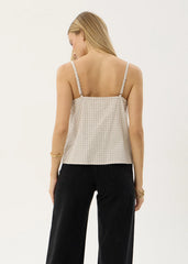 AFENDS Womens Candice - Seersucker Cami Top - Reverb Moonbeam Check