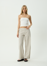 AFENDS Womens Sofia - Wide Leg Pant - Reverb Moonbeam Check