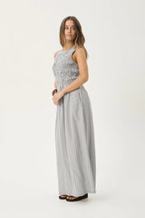 AFENDS Womens Sofia - Maxi Dress - Coffee / Blue Stripe