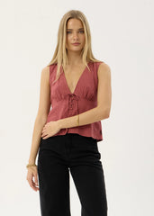 AFENDS Womens Dahlia - Short Sleeve Top - Indy Rose Check