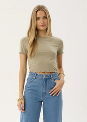 AFENDS Womens Indah - Slinky Tee - Grey