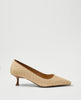 Straw Nip Toe Kitten Heel Pump