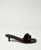 Patent Paillette Kitten Heel Sandal - Pure Chocolate