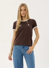 AFENDS Womens Hellbound - Raglan Tee - Coffee