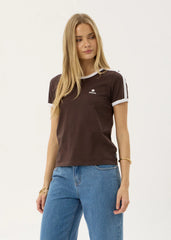 AFENDS Womens Hellbound - Raglan Tee - Coffee