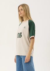 AFENDS Womens Give Em Hell - Oversized Tee - Moonbeam