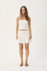 AFENDS Womens Poppi - Mini Skirt - White Anglaise