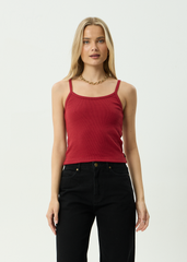 AFENDS Womens Sara - Rib Singlet - Ketchup