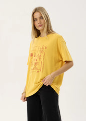 AFENDS Womens Holly - Oversized Tee - Mango