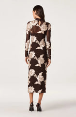 Florentine Embroidered Mesh Midi Dress