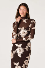 Florentine Embroidered Mesh Midi Dress