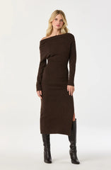 One Shoulder Midi Sweater Dress