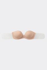 Transparent Back Strapless Bra - Honey Soft Beige