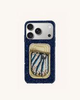 Sardine Tin Artificial Crystal Phone Case - Blue