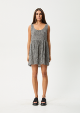 AFENDS Womens Jesse - Seersucker Mini Dress - Steel Check