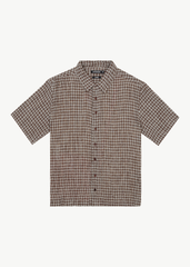 AFENDS Mens Base - Short Sleeve Shirt - Coffee Check