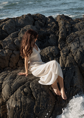 AFENDS Womens Tully - Seersucker Maxi Dress - Off White