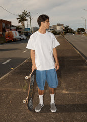 AFENDS Mens Genesis - Heavyweight Boxy Tee - White