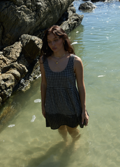 AFENDS Womens Jesse - Seersucker Mini Dress - Steel Check