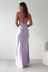 Celinee Satin Maxi Gown | Lilac
