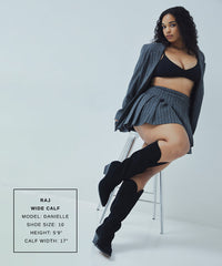 Raj Wide Calf Boots Onyx Suede
