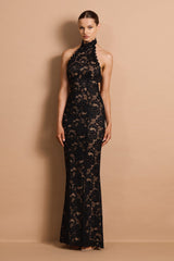 Delphine Lace Halter Gown