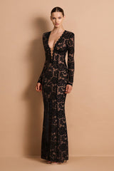 Delphine LS Lace Gown