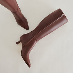 Auggie Extra Wide Calf Boots Chocolate Leather