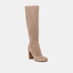 Hudsin Wide Calf Boots Barley Suede