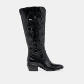 Mirla Wide Calf Boots Black Leather