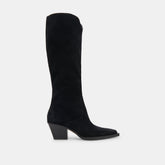 Raj Wide Calf Boots Onyx Suede