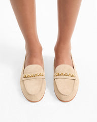 Penny Suede Chain-Link Loafer